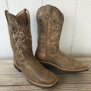 Twisted X Top Hand Womens Tan Leather Cowboy Western Boots 8 B WTH0012